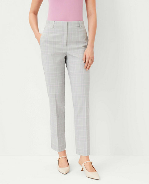 The Petite High Rise Ankle Pant in Plaid