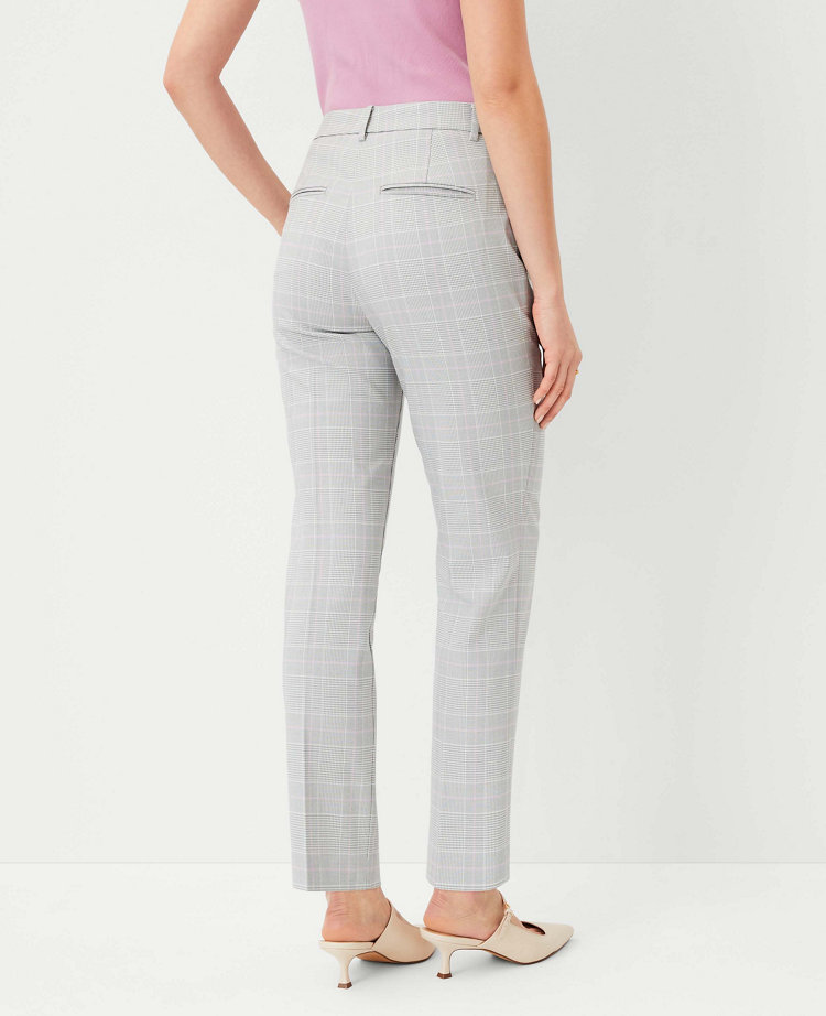 The Petite High Rise Ankle Pant in Plaid