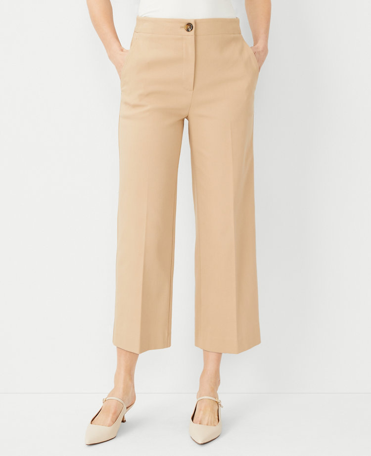 The High Rise Kate Wide Leg Crop Pant in Texture - Curvy Fit