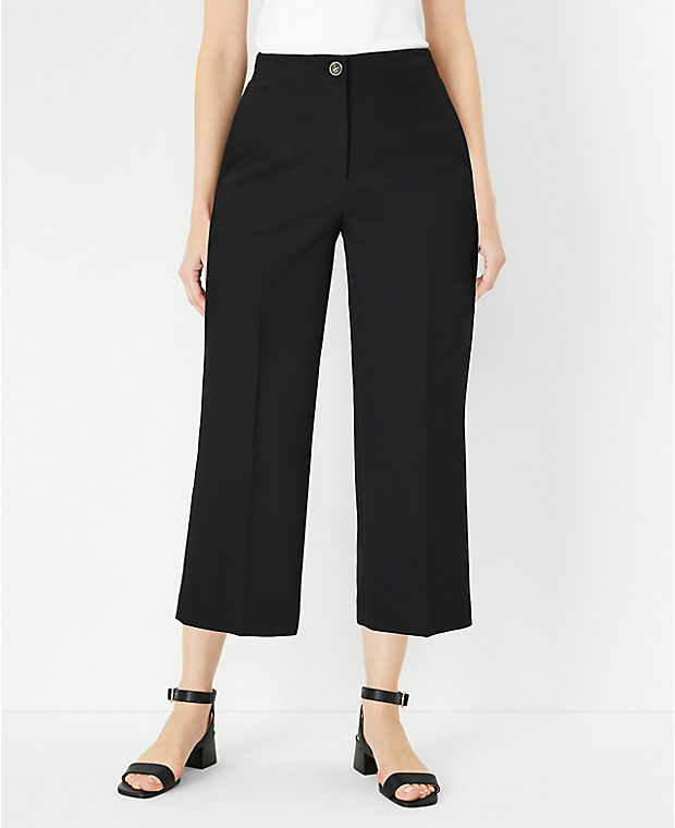 The High Rise Kate Wide Leg Crop Pant in Texture - Curvy Fit