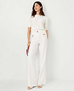 The Petite High Rise Patch Pocket Boot Pant in Linen Blend carousel Product Image 2