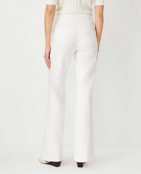 The Petite Patch Pocket Wide Leg Boot Pant in Dobby Linen Blend