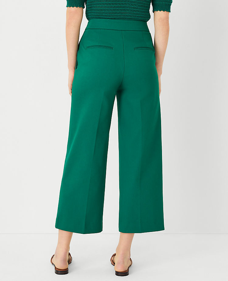 The Petite High Rise Kate Wide Leg Crop Pant in Texture
