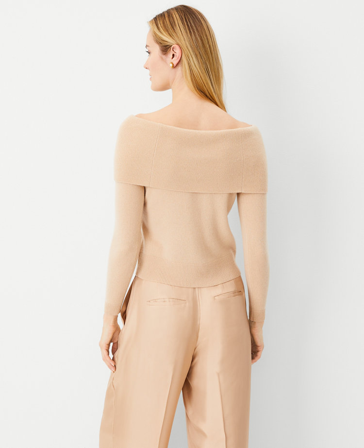 Studio Collection Cashmere Off The Shoulder Sweater