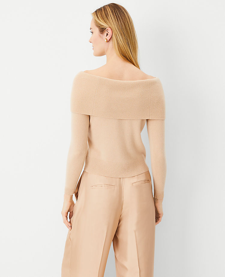 Studio Collection Cashmere Off The Shoulder Sweater
