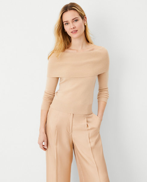 Studio Collection Cashmere Off The Shoulder Sweater