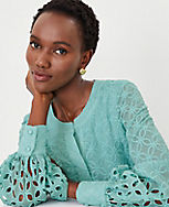 Petite Eyelet Wide Cuff Popover carousel Product Image 2