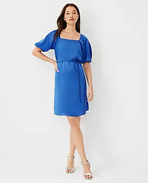 Puff Sleeve Square Neck Dress carousel Product Image 2