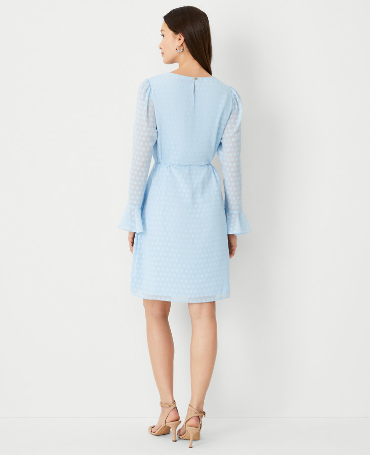 Petite Polka Dot Flounce Shift Dress