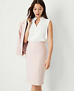 The Petite High Waist Seamed Pencil Skirt in Stretch Cotton carousel Product Image 1
