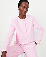 The Petite Crew Neck Jacket in Cross Weave carousel Product Image 3