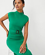 Petite Mock Neck Belted Sweater Dress carousel Product Image 2