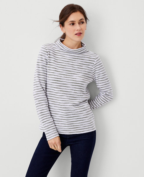 Petite Relaxed Mock Neck Top