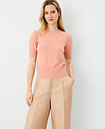 Studio Collection Cashmere Puff Sleeve Sweater Tee carousel Product Image 1