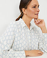 Geo Stripe Shirred Shirt carousel Product Image 3