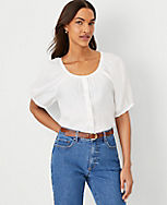 Blouson Sleeve Button Top carousel Product Image 1