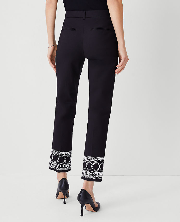 The Petite Eva Ankle Pant in Embroidery