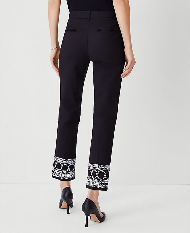 The Petite Eva Ankle Pant in Embroidery