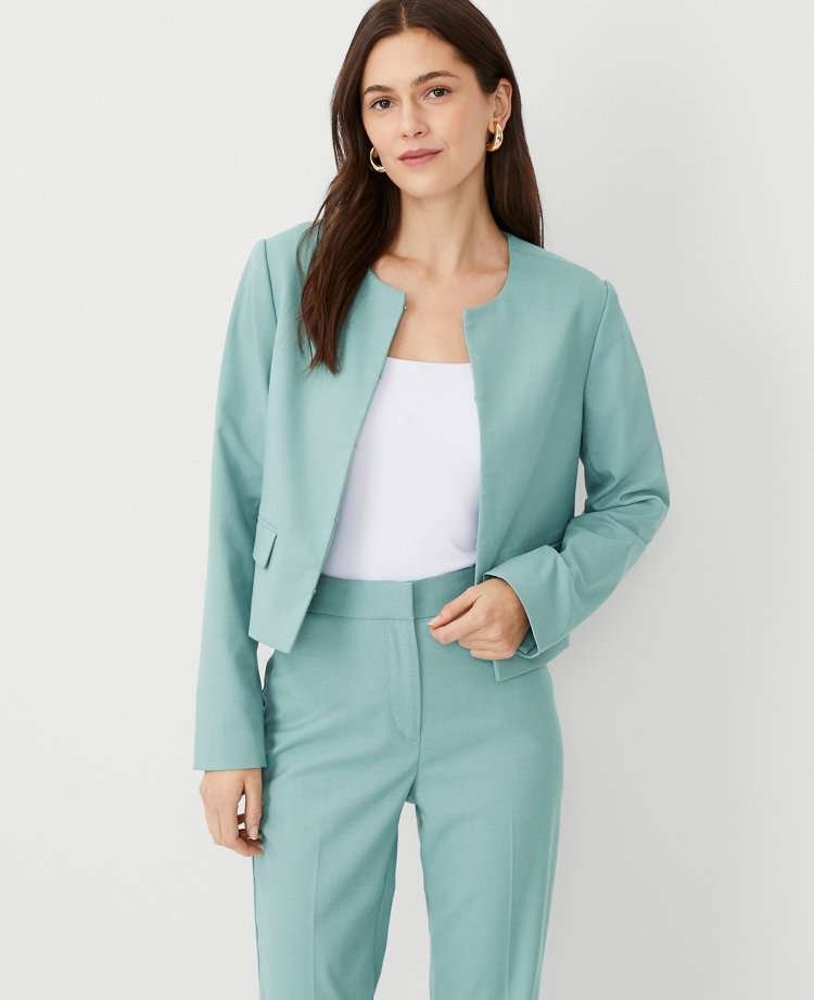 Ann Taylor The Petite Crew Neck Jacket Texture