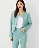 The Petite Crew Neck Jacket in Texture carousel Product Image 1