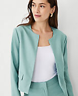 The Petite Crew Neck Jacket in Texture carousel Product Image 3