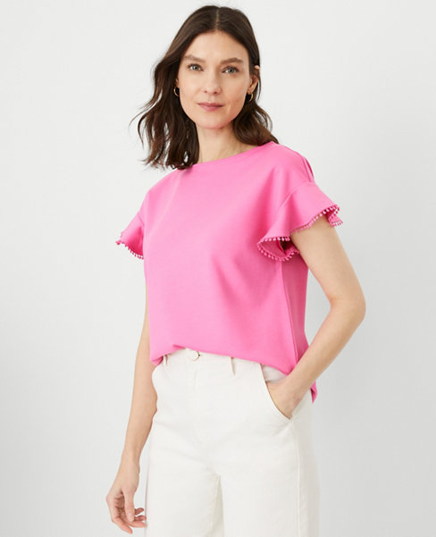 Ann Taylor Double Layer Tank Pink Lavender Top Blouse Shirt Medium