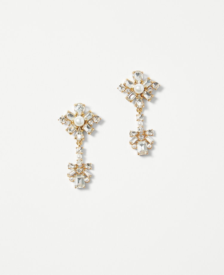 Pearlized Textured Flower Drop Earrings