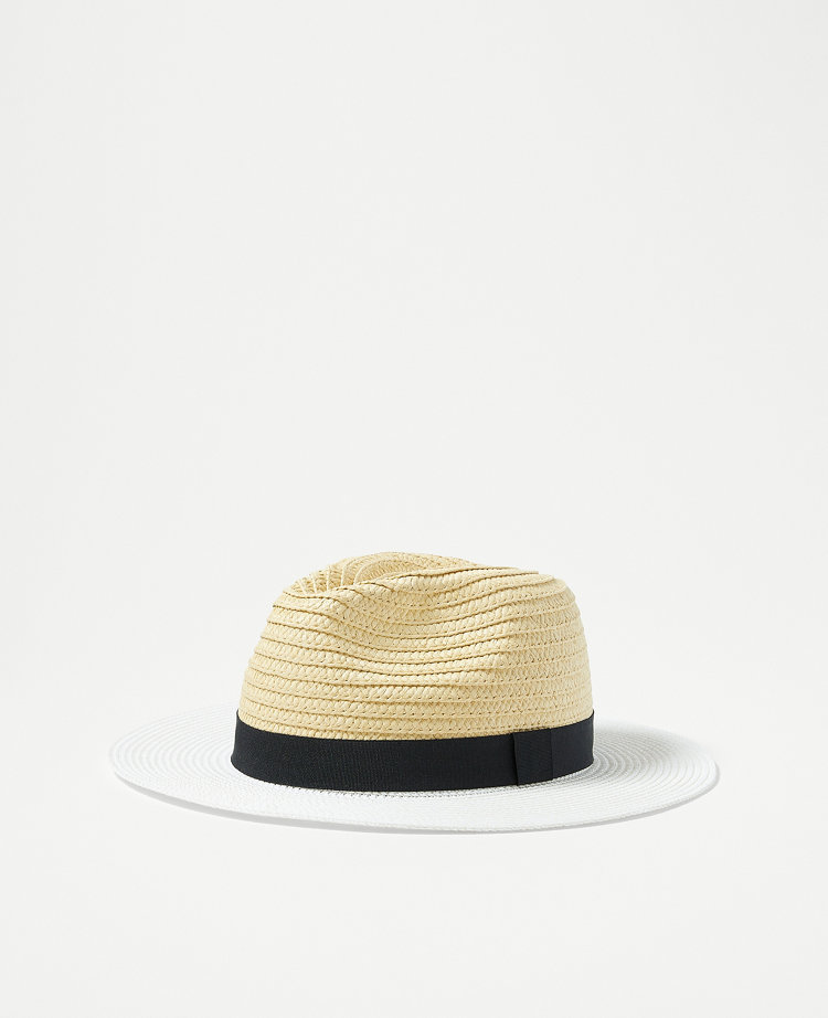 Ann Taylor Two Tone Ribbon Straw Hat