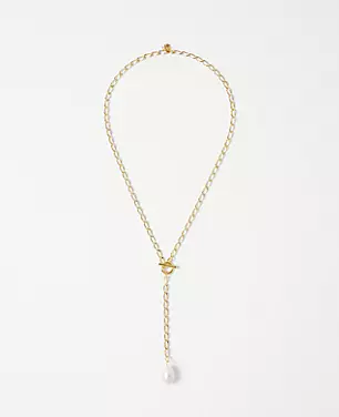 Pearlized Lariat Necklace carousel Product Image 1