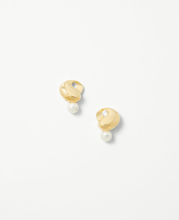 Pearlized Twist Stud Earrings