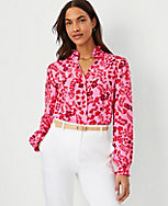 Petite Floral Ruffle Button Top carousel Product Image 1