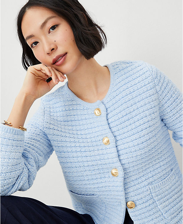 Marled Geo Stitch Sweater Jacket