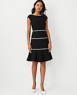 Petite Tweed Tiered Flare Dress carousel Product Image 1