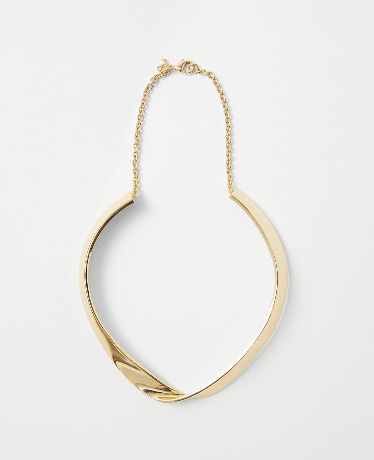 Metal Twist Statement Necklace