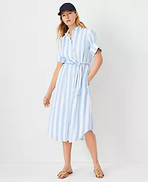 AT Weekend Linen Blend Midi Pocket Dress carousel Product Image 1
