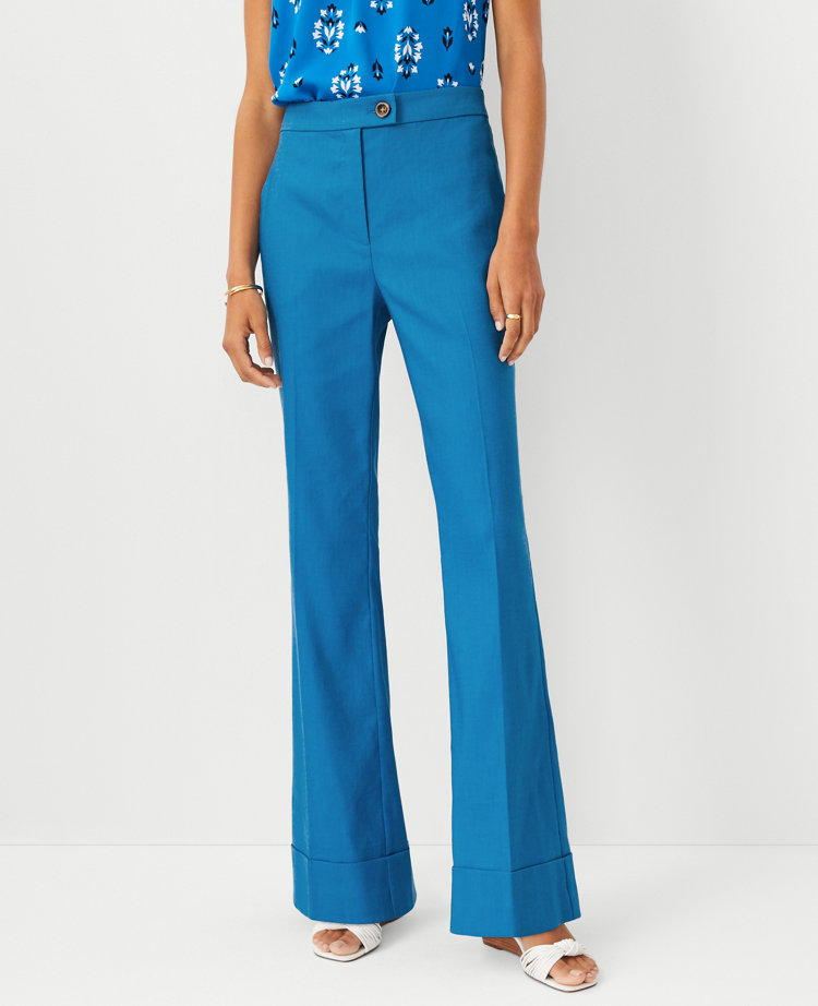 Ann Taylor The Petite Cuffed Trouser Pant Linen Twill Women's