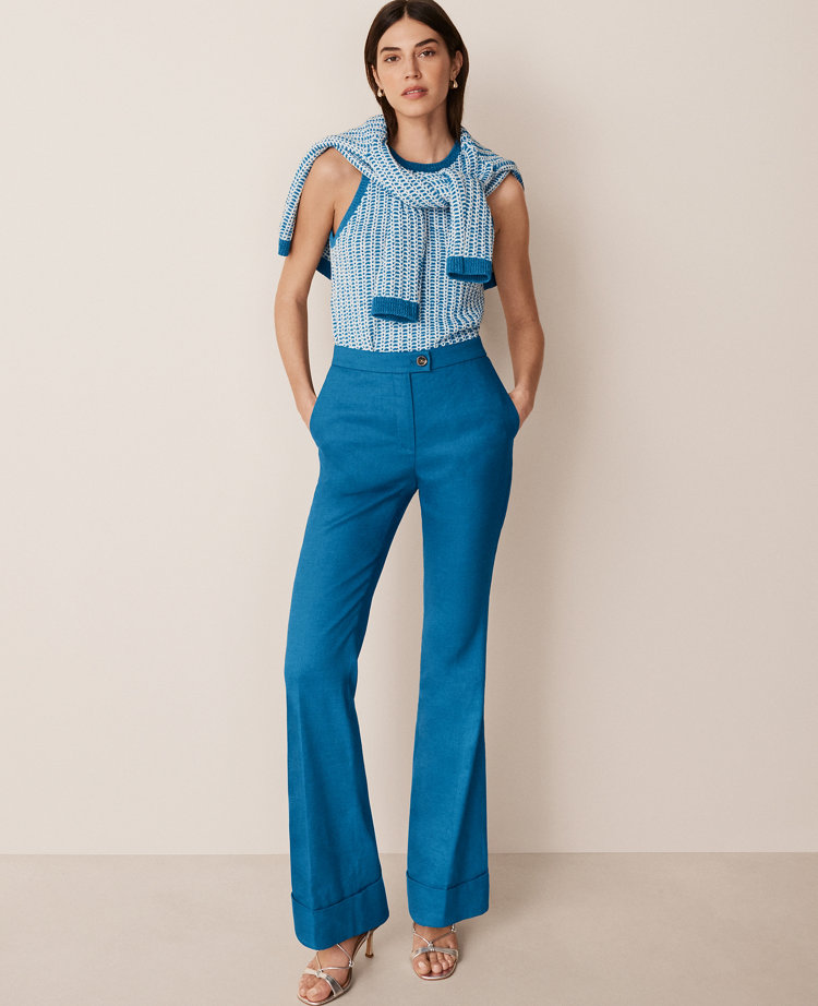 The Petite Cuffed Trouser Pant in Linen Twill