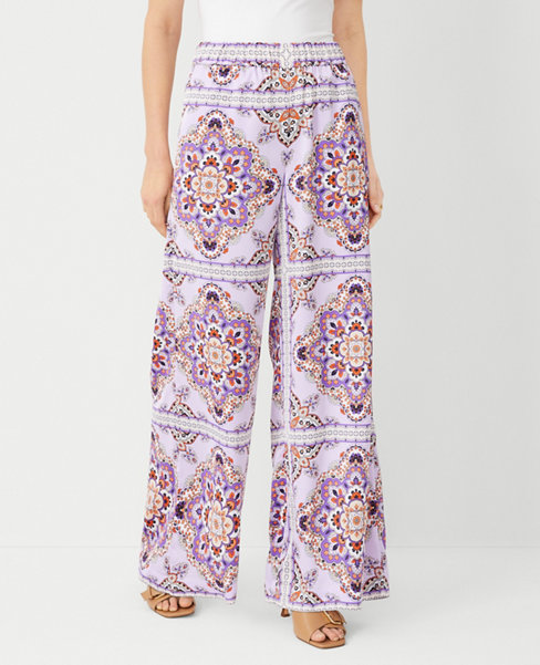 The Petite Easy Palazzo Pant in Tiled Satin carousel Product Image 2