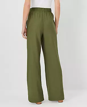 Petite AT Weekend Easy Straight Leg Pants in Linen Blend carousel Product Image 3