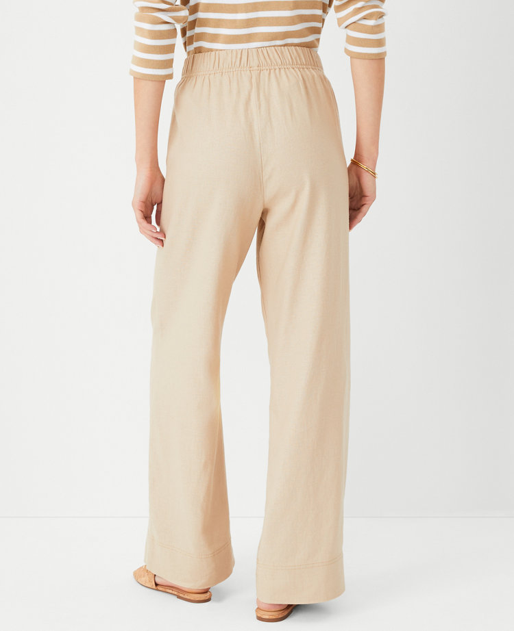 Petite AT Weekend Easy Straight Leg Pants in Linen Blend