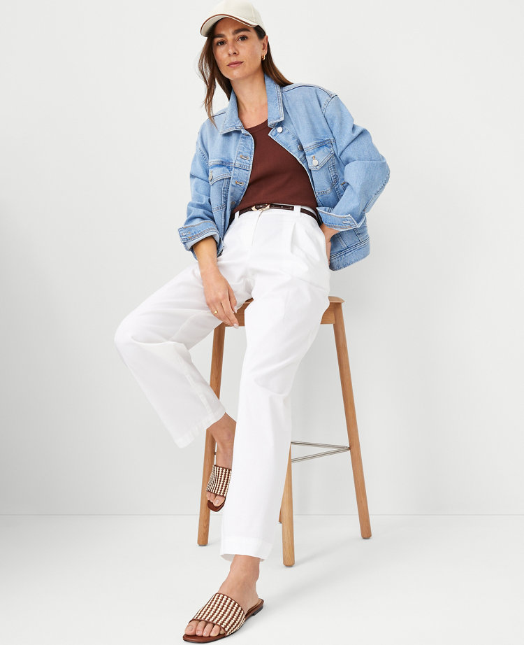 Petite Weekend Relaxed Roll Cuff Straight Pant