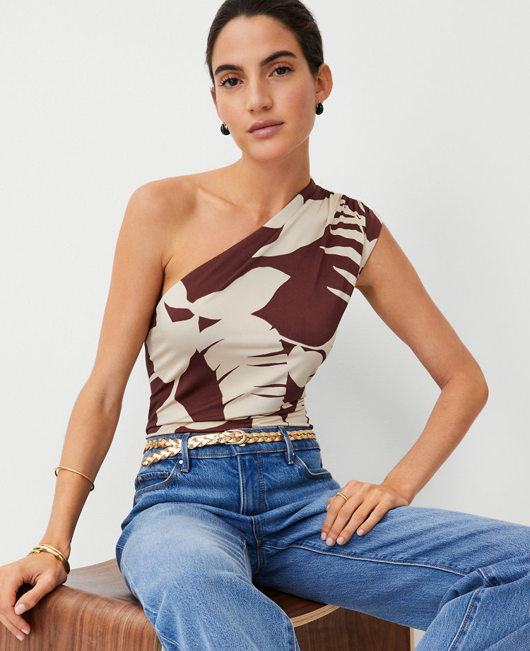 Ruched One Shoulder Top