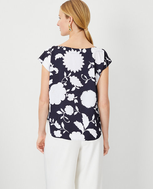 Tall Floral Boatneck Top