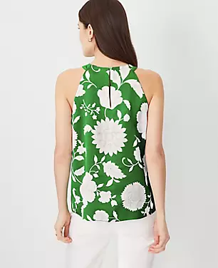 Petite Floral Neck Halter Top carousel Product Image 2