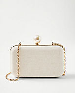 Metallic Linen Pearlized Snap Hard Clutch carousel Product Image 1