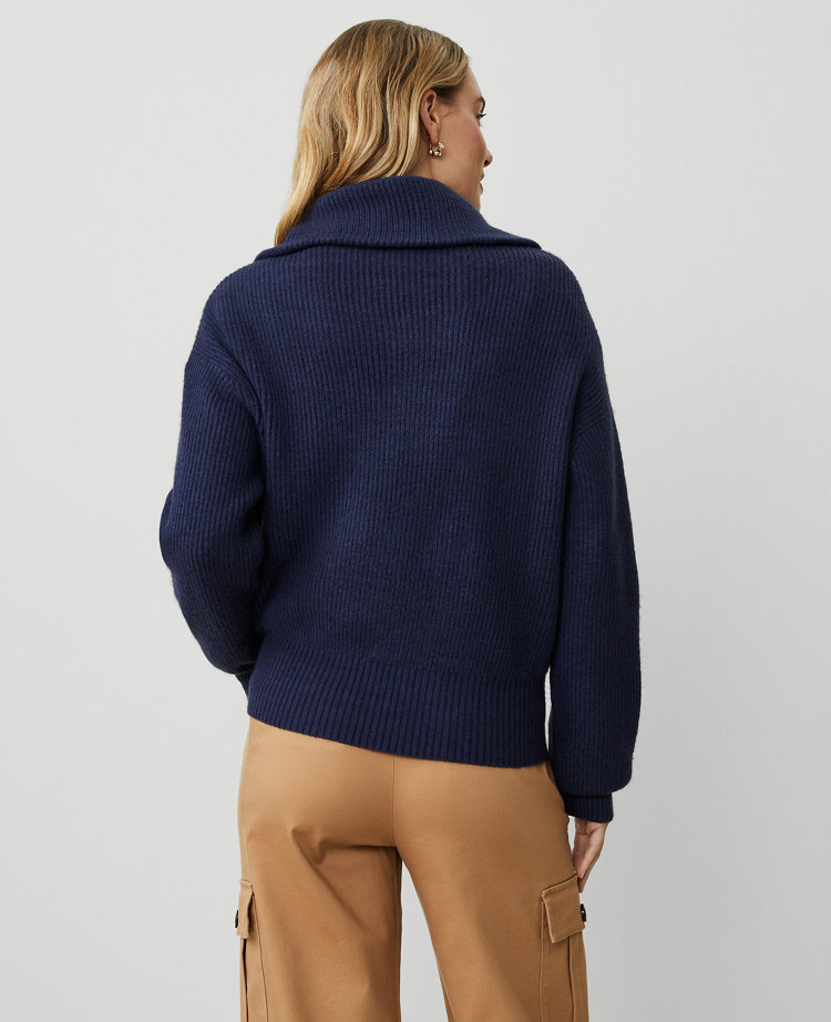 Weekend Collection Ribbed Half Zip Sweater