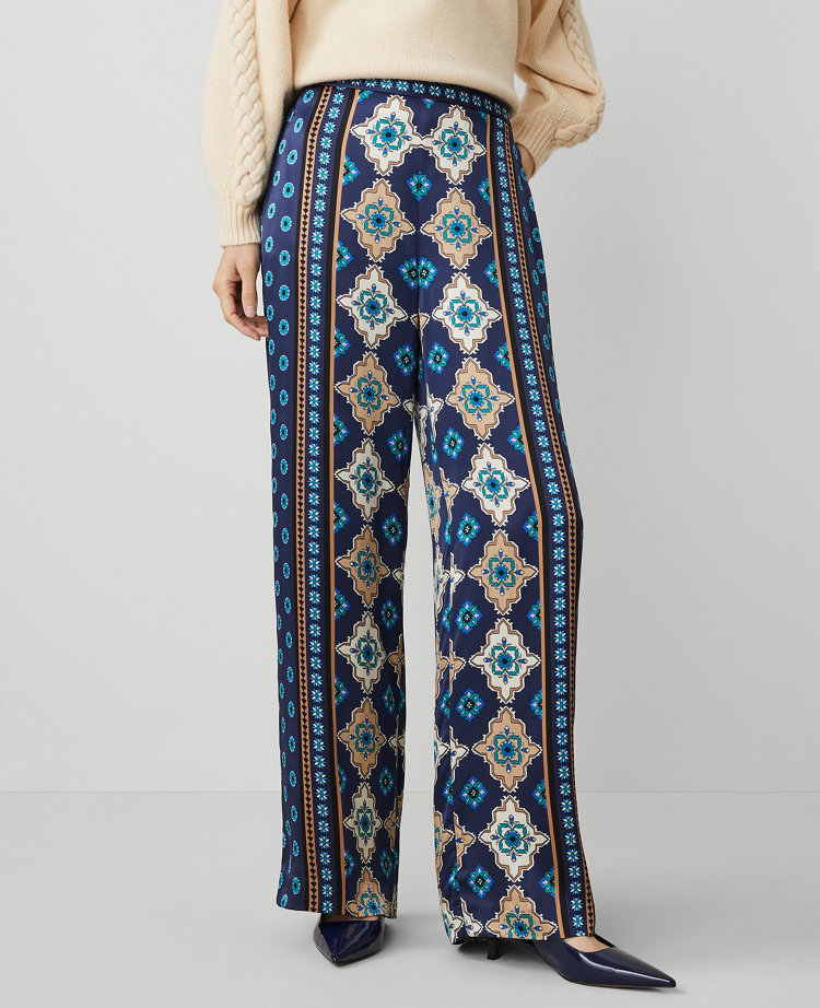Studio Collection Wide-Leg Pant in Silk Charmeuse