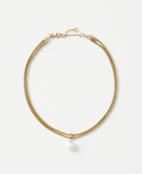 Pearlized Ball Double Strand Necklace
