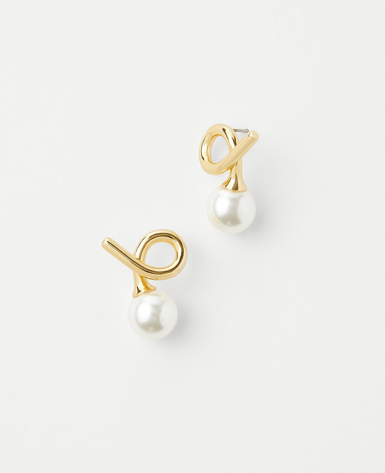 Ann Taylor Pearlized Twist Stud Earrings