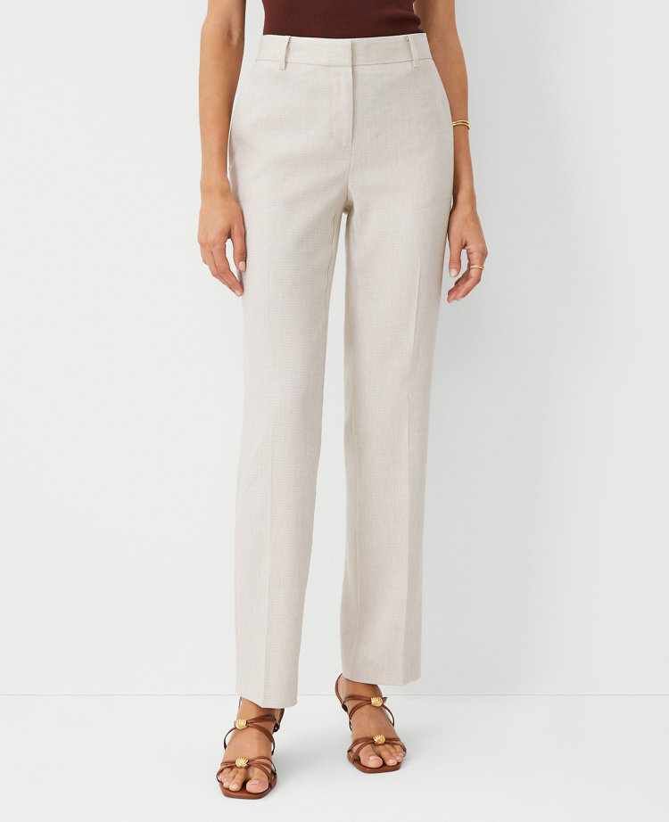 Ann Taylor The Petite Sophia Straight Pant Linen Blend